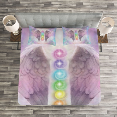 Abryl Purple/Pink/Yellow Microfibre Bedspread Set