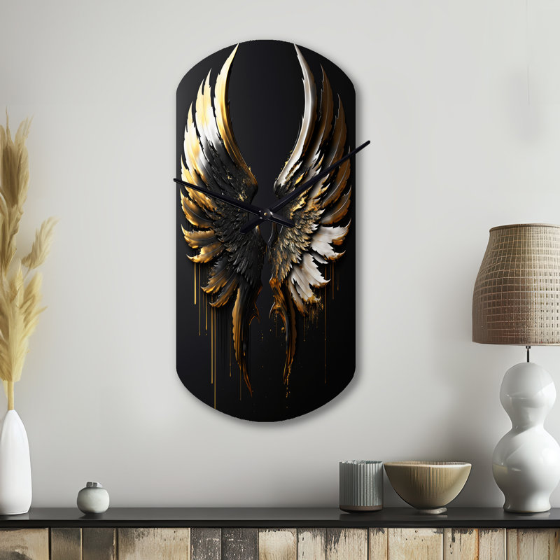 Horloge murale asymétrique en métal Salyer, Petit