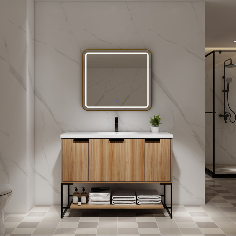 Meuble-lavabo simple 63 po avec plateau en céramique