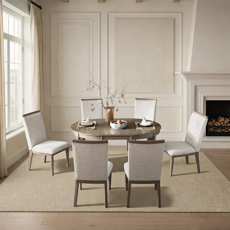 Claudio 20''W Transitional Upholstered High Back Dining Chair with Upholstered Back Set of 6, 6