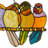 9.5"H Multi-Colored Stained Glass Birds on a Wire Window Panel