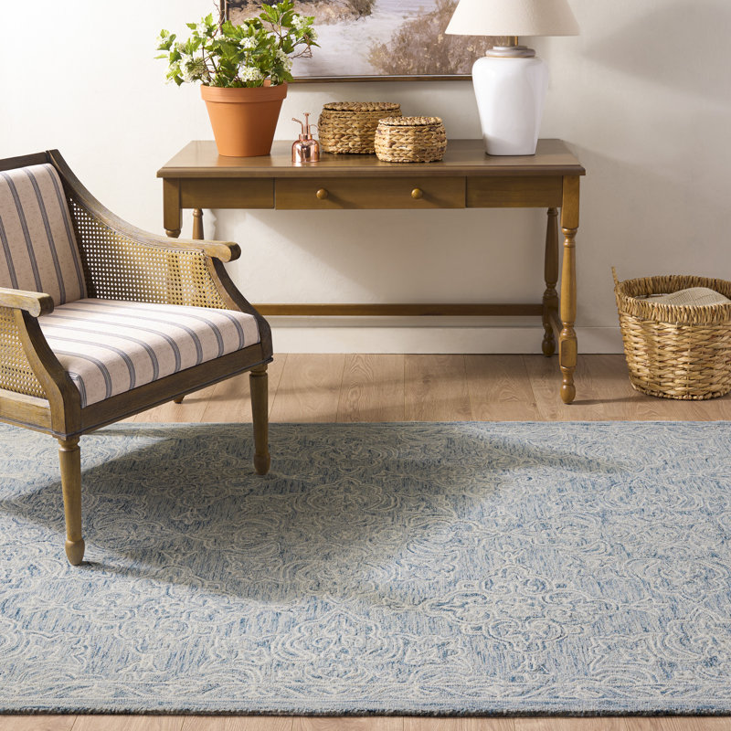 Martha Stewart 3859 Hand Tufted 85% Wool; 15% Cotton Damask Rug, 5'-0" X 8'-0" Rectangle
