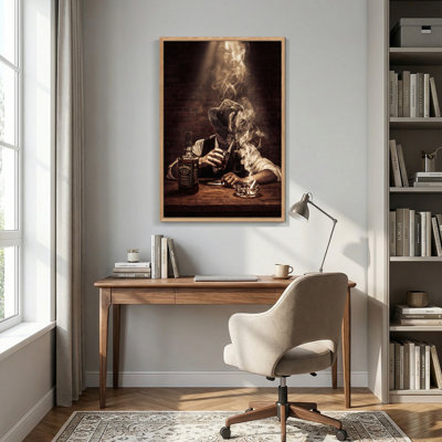 Tableau encadré « Homme à la fumée » (1 pièce), 45,7 x 61 cm