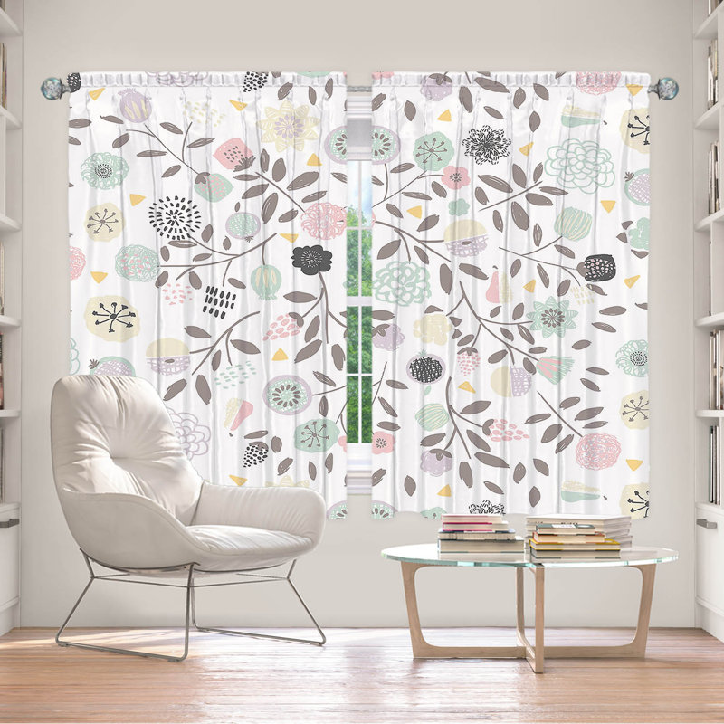 Paire de rideaux obscurcissant en polyester Damek, L 40 po x L 61 po