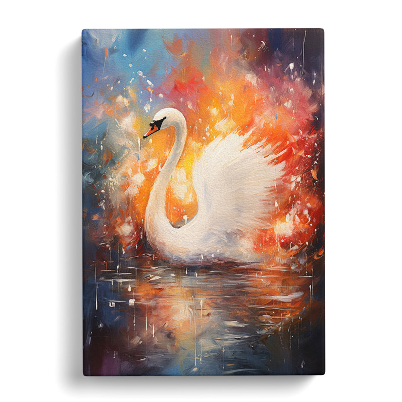 Swan Expressionism - Wrapped Canvas, 60cm H x 40cm W x 3cm D