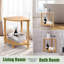 Tabouret de douche d'angle à 2 niveaux en bambou avec tablette de rangement, banc de repose-pieds de douche imperméable pour les pieds de rasage, siège et organisateur de salle de bain, conception peu encombrante