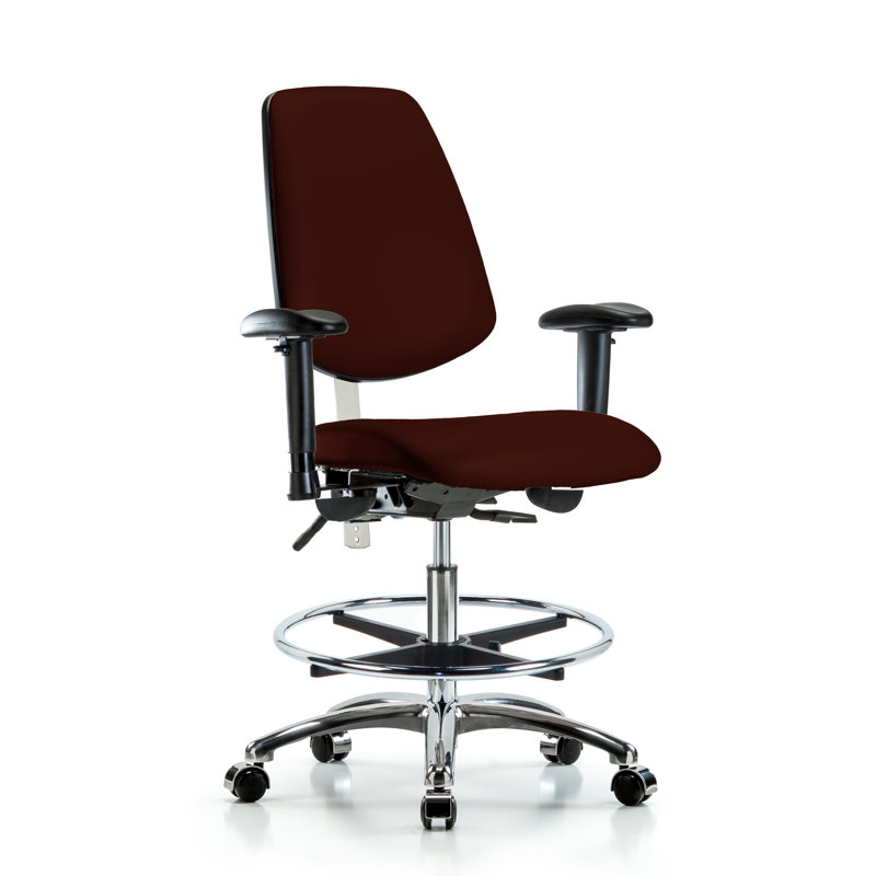 Chaise de dessinateur Josiah, Bourgogne, Roulettes, Non inclus
