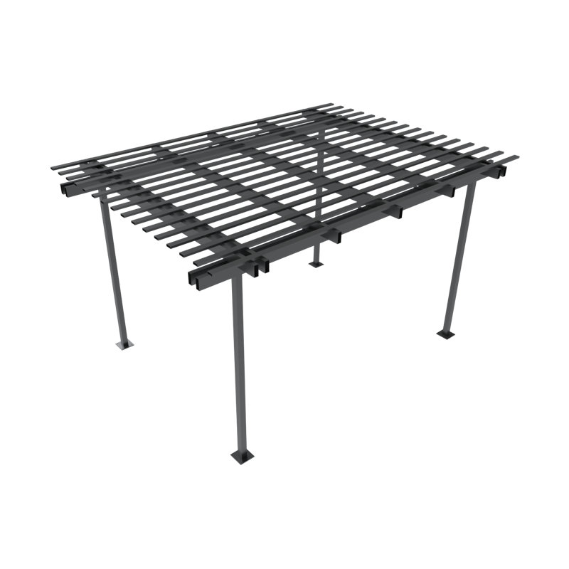 Pergola en aluminium, L 1 pi x P 1 pi, Brun