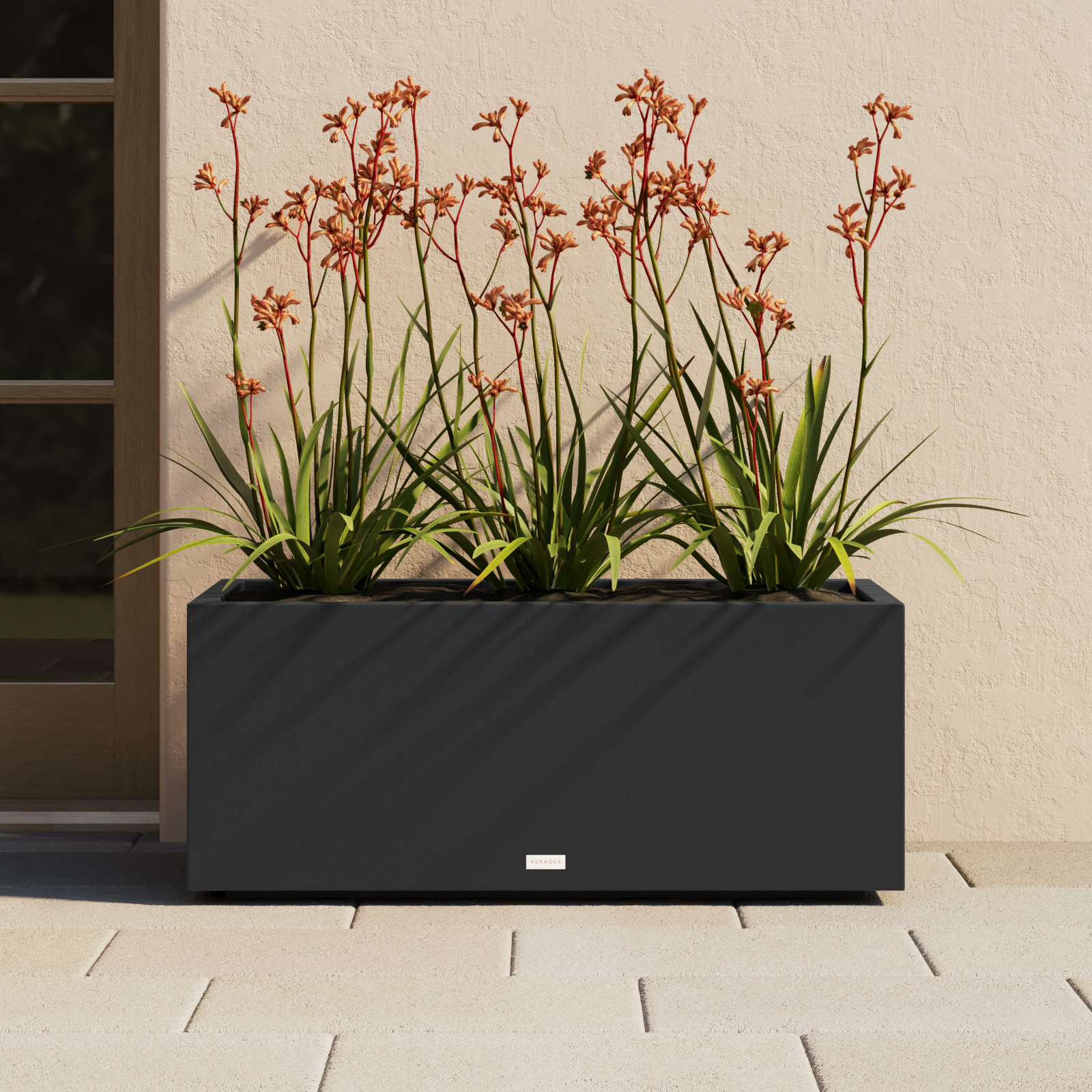 Block Series 38" Planter Box, 16” H x 38” W x 15” D, Black