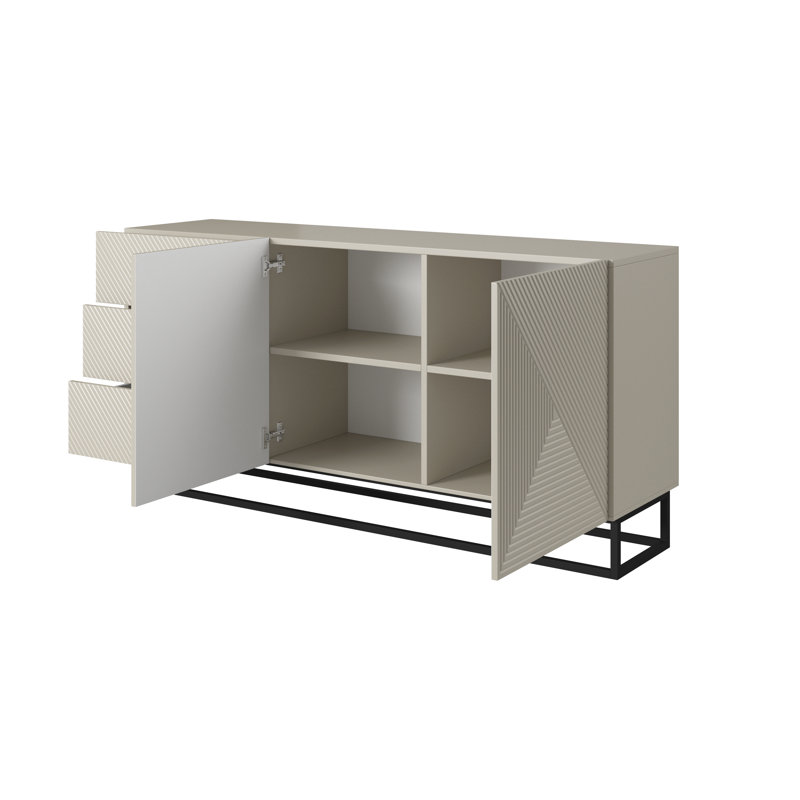 Melaher 167cm Sideboard, Cashmere/Black