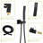 Shower System In Matte Black With Waterfall Tub Spout Feature - 12 Inch Ceiling Mount Square Rainfall Head, Handheld Shower, Valve, Easy Installation & Hygiene Maintenance Routines Mounted Attachment-121169623
