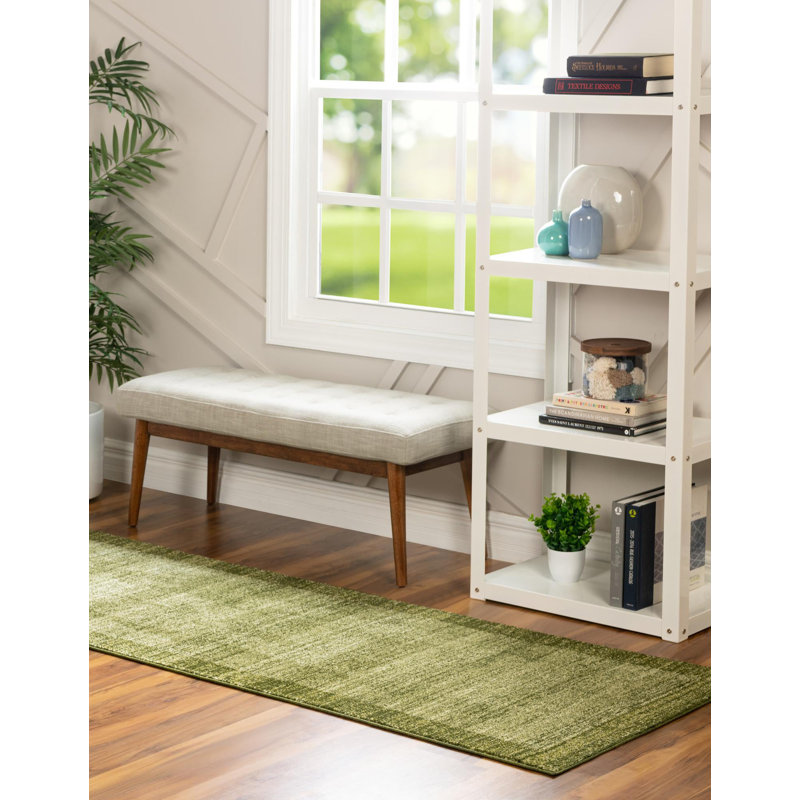 Tapis vert clair Hermina, Tapis de couloir 2 pi x 8 pi