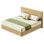 King Size Bed Frame With Led Lights, Modern Wooden Corrugated Curved Lines, Convex Groove Board