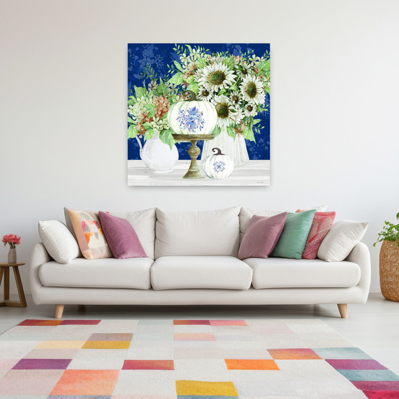 Art contemporain, marguerite moderne et élégante, H 48 po x l 48 po
