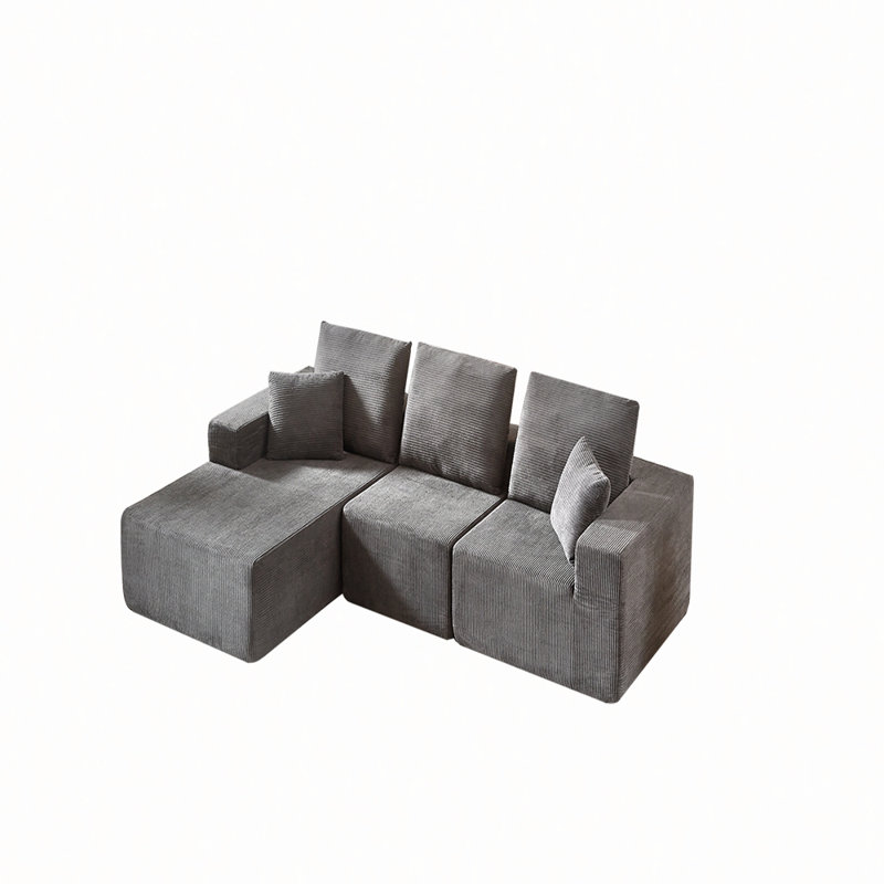 Modular Sectional Sofa With Chaise, Modern L Shaped Cloud Couch With Deep Seat, Sectional Couches For Living Room, Bedroom, Office, No Assembly Required