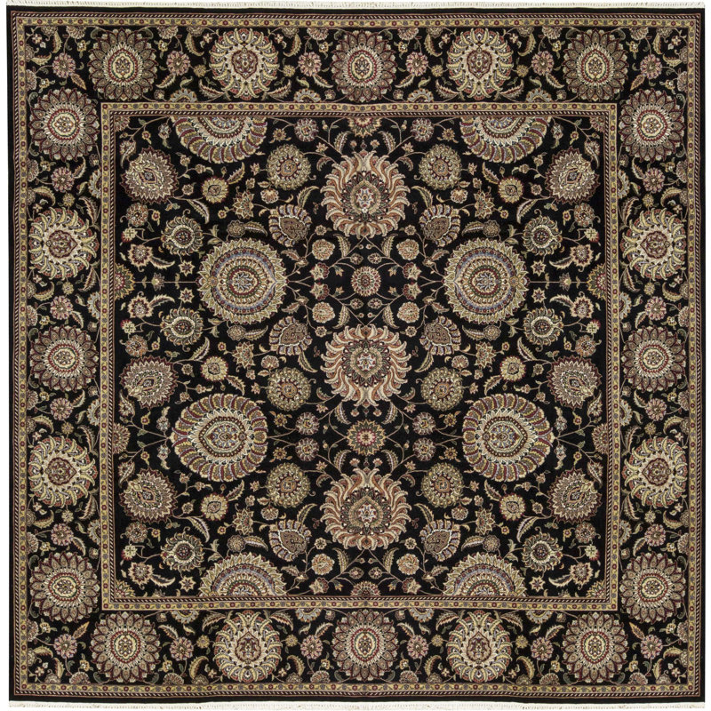 Manchuria Wool Oriental Area Rug in Beige/Black