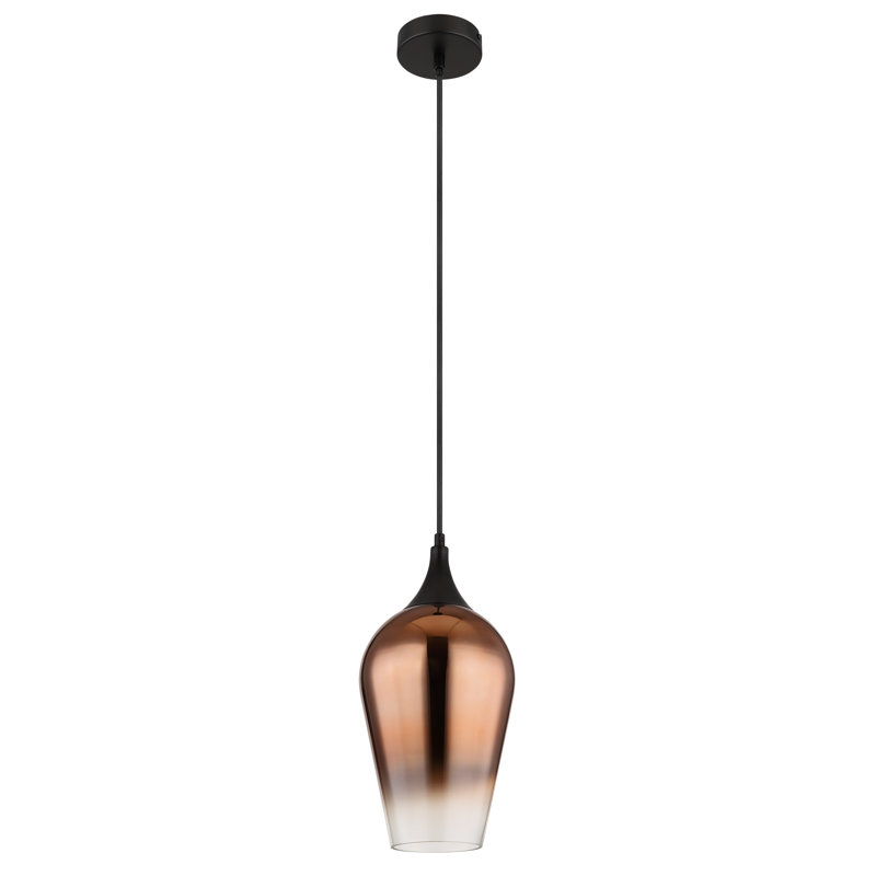 Charisa 1 - Light Matte Black Pendant, Copper-coloured