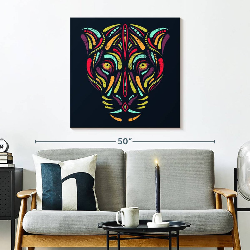Brampt Jaguar Face Abstract, 30" H x 30" W