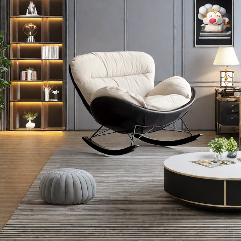 Chaise berçante confortable avec structure en métal