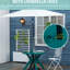 Table de patio ronde en plastique de 93 cm (36,59 po) avec trou pour parasol - Idéale pour les repas en plein air dans la cour arrière ou au bord de la piscine - Construction stable