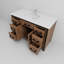 Meuble-lavabo rustique en bois de grange 48 po X P 22 po D, ensemble de dessus et robinet en marbre de culture