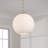 13.75" W x 15.25" H 1-Light Globe Pendant in Matte Brass with Soft White Glass and Alternating Loop Designer Chain
