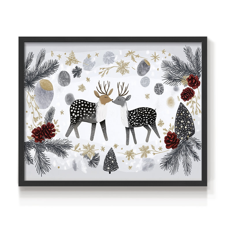 Chirstmas Art-CCLVII -Framed Print - Restickable, H 11 po x l 14 po, Noir, noir, noir, noir