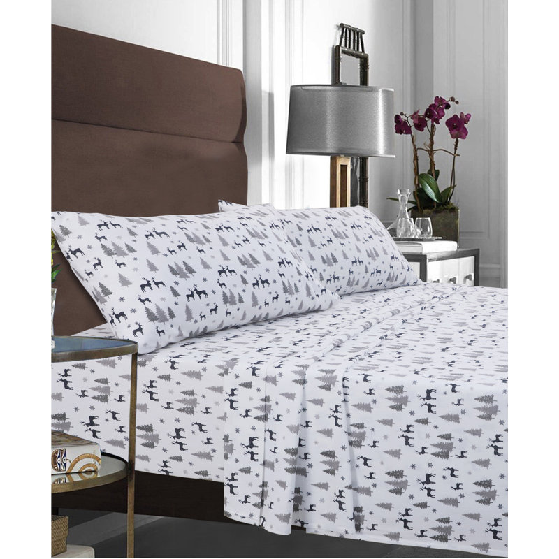 Ensemble de draps 100% flanelle de coton Colyt, Très grand