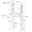 Rangement au-dessus de la salle de bain - Support blanc avec un tiroir et deux tablettes pour les articles de toilette
