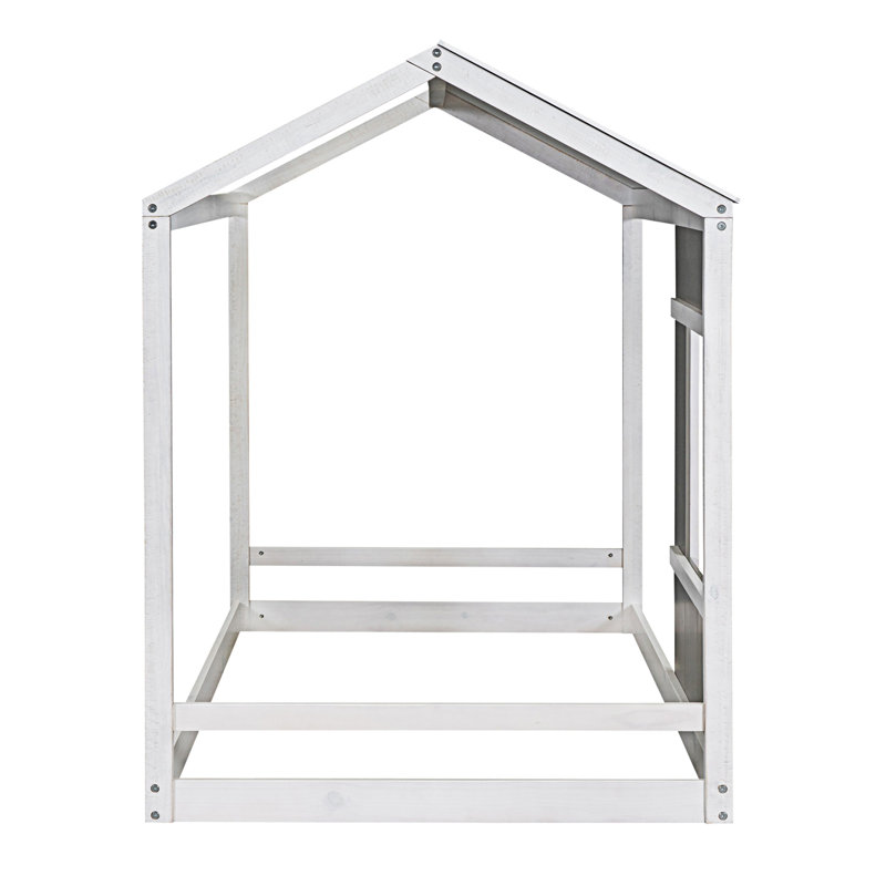 Plateforme de maison avec toit et fenêtre, Gris / Blanc