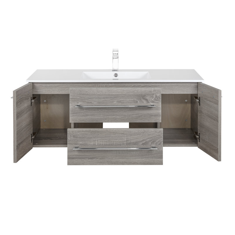 Kato 48" Single Sink Bathroom Vanity with Cultured Marble Top, Biege