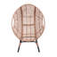Élégant fauteuil à œufs suspendu à dossier arqué, balançoire de patio d'une capacité de 400 lb avec coussin de 8 pouces, chaise d'extérieur en rotin PE pour salon de jardin, chaise