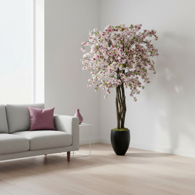 6.5' Faux Cherry Blossom Tree in Fiberstone Pot