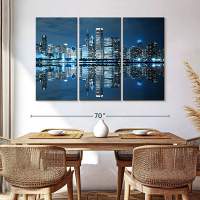 Chicago Night Lights, reproduction d'art sur toile