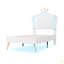 Structure de lit simple avec lumières DEL et lit de princesse moderne avec tête de lit couronne