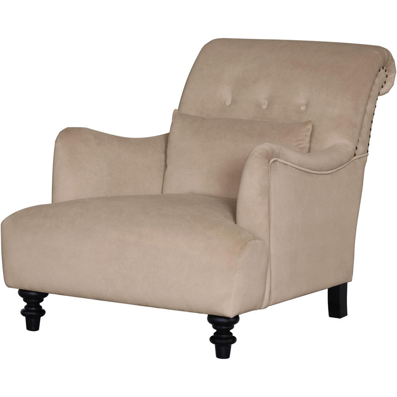 Fauteuil d'appoint Aklog, Microsuède brun clair