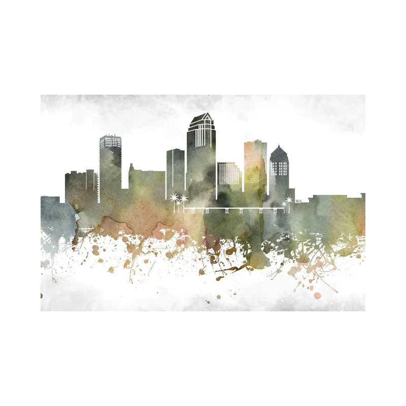 Tampa Skyline by Wall Decor Addict - Wrapped Canvas Painting, 152.5 cm H x 101.5 cm W