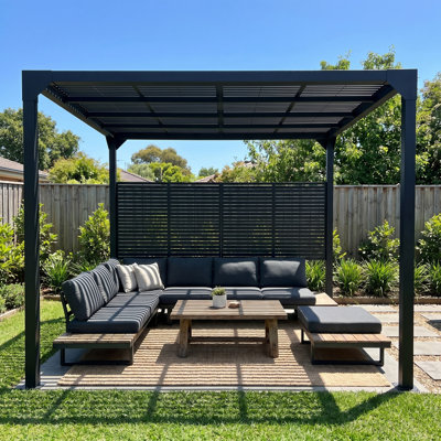 Pergola d'extérieur en acier galvanisé 9,8 pi x 8,2 pi x 7,9 pi