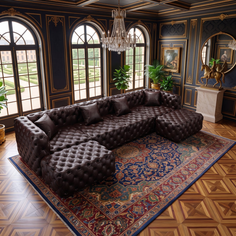 Canapé modulaire moderne, capitonné à la main avec des coussins, personnalisable pour le salon
