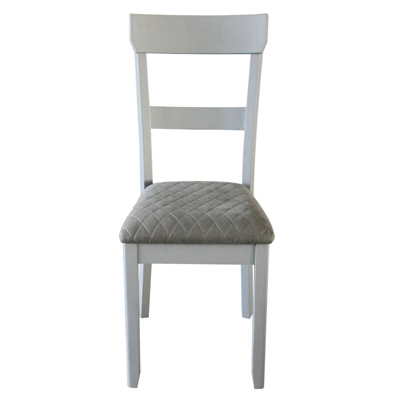 De 2 chaises à dossier, siège gris confortable, style pieds de chaise, salle à manger rembourrée