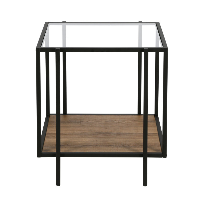 Side Table with Storage, Blackened Bronze