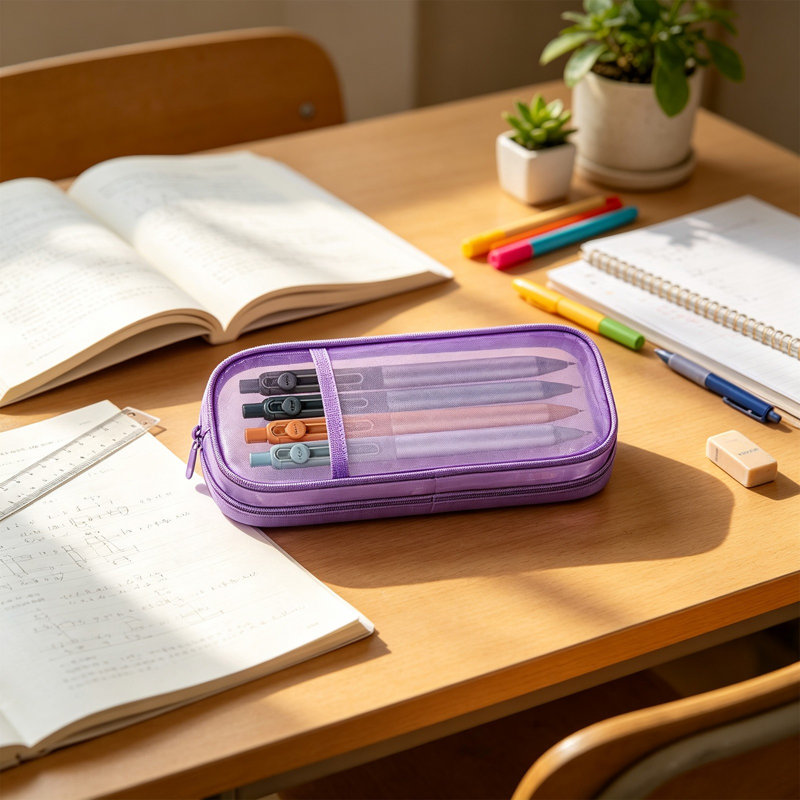 Trousse à crayons en tissu coloré, pochette pour crayons et pinceaux de maquillage pour enfants et adolescents, pour la maison et le bureau