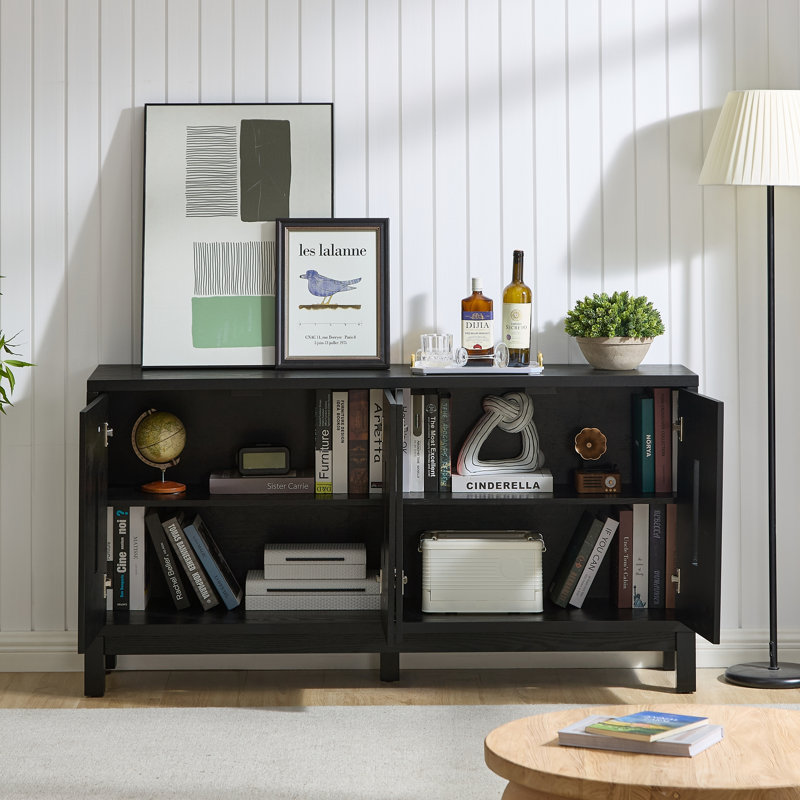 Buffet 60,7 "Mid Century, Black