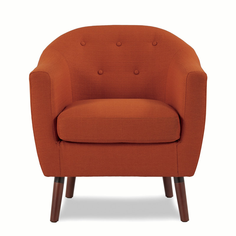Bradyn Upholstered Barrel Chair, Orange Duplicate