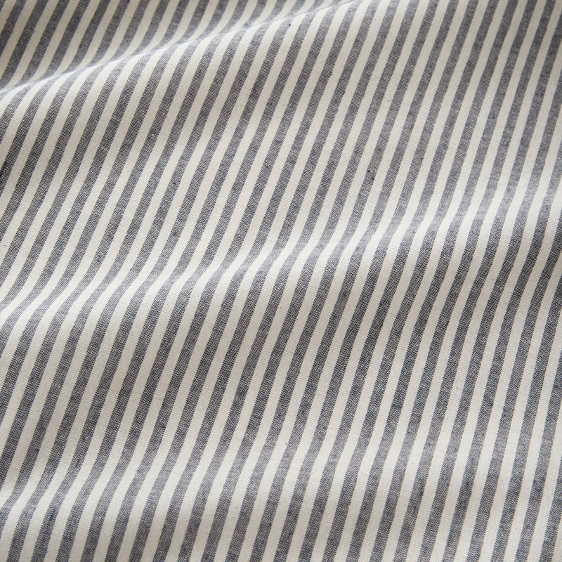 Cotton Rich Narrow Woven Stripe Bedding, Super King, Blue
