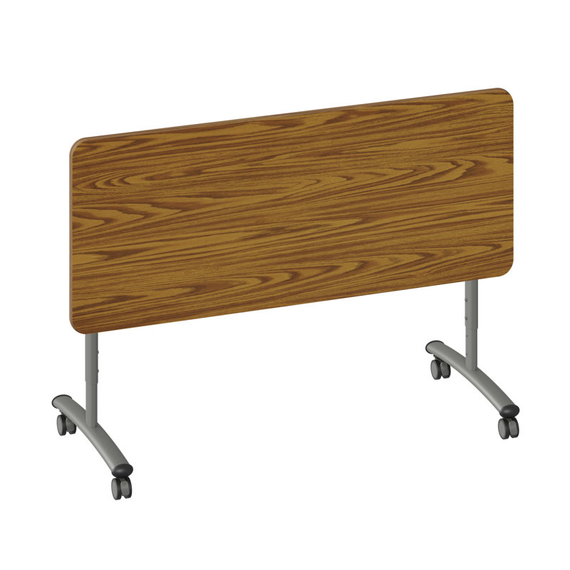 Table à plateau rabattable à haute pression de qualité supérieure, Chêne moyen, H 38 po x L 60 po x l 24 po
