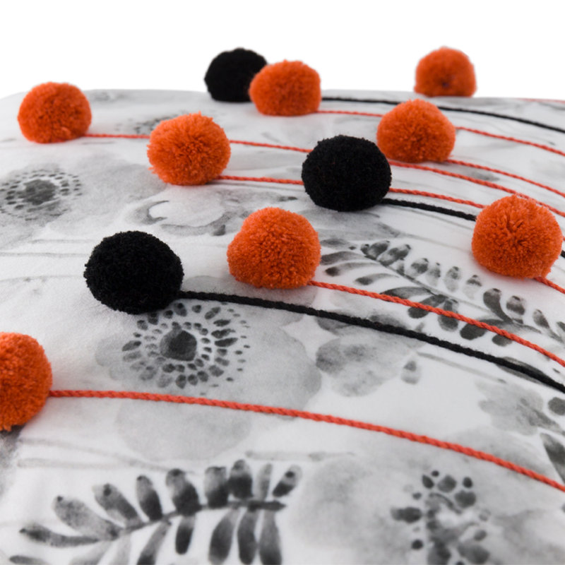 Housse de coussin carré , Orange / noir