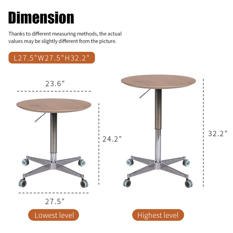 Movable Coffee Table With Swivel Function, Natural Wood