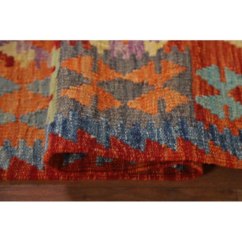Tapis de vestibule réversible en laine Kilim