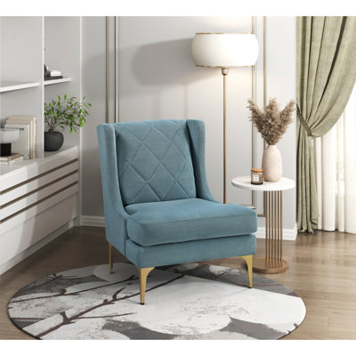 Fauteuil à oreilles de luxe moderne en chenille rembourré à oreilles 1pc